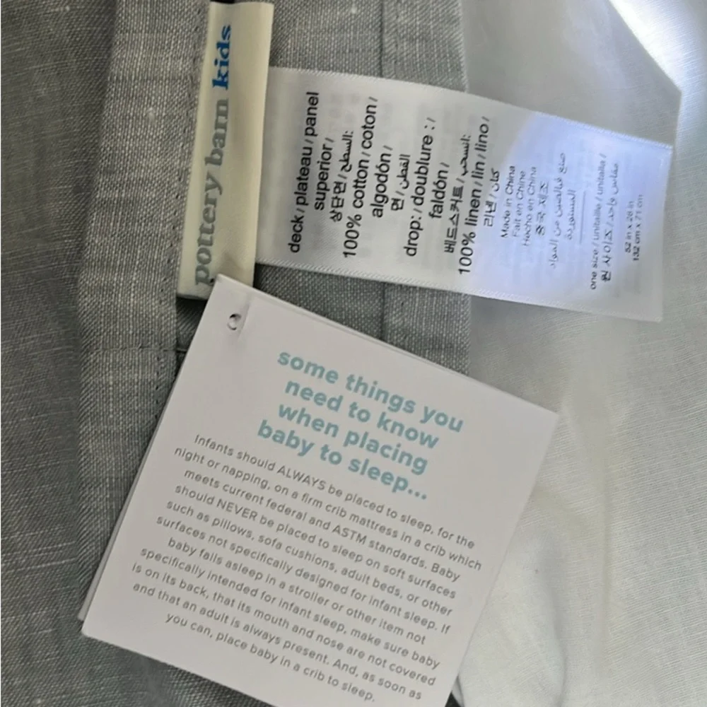 Pottery Barn Kids Baby Crib Set - Crib Skirt and 3 Fitted Crib Sheets